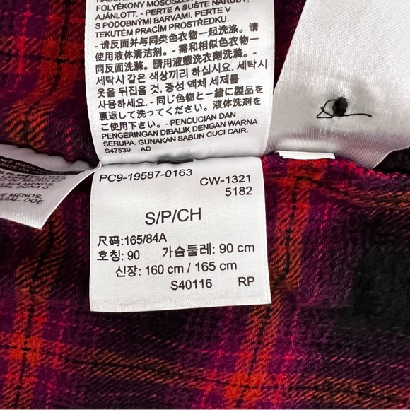 *SOLD* Levi's Classic Worker Overshirt Plaid Purple Orange Small Relaxed - Picture 10 of 13